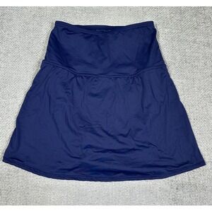 Lands End Ultra High Waisted Swim Skirt Womens 12 Blue Beach